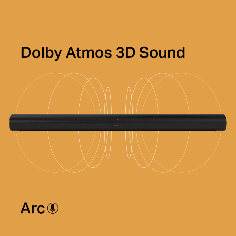 Sonos Arc Soundbar with Pair of Era 100 Speakers Set (Black)